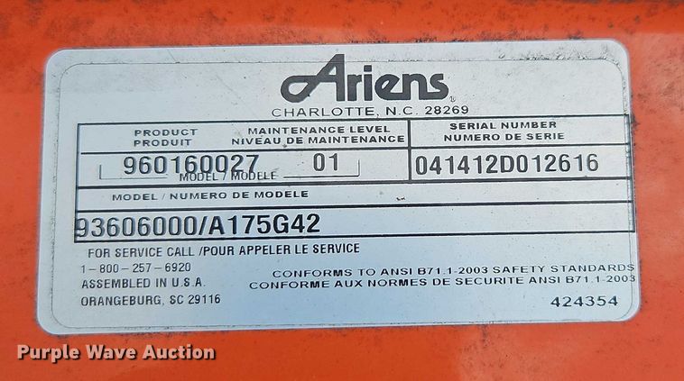 image for item EO4633 Ariens lawn mower