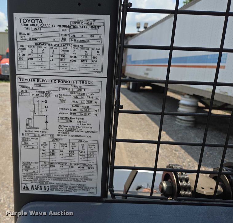 image for item EQ4117 2021 Toyota 8BPUE15 order picker