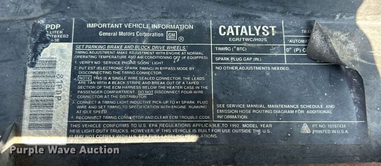 image for item ET3037 1992 Chevrolet Blazer SUV