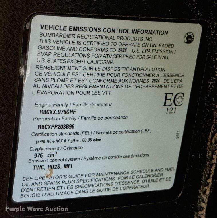 image for item EU2142 2024 Can-Am Defender XMR utility vehicle