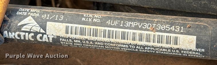 image for item EU2162 2013 Artic Cat Prowler HDX700 utility vehicle