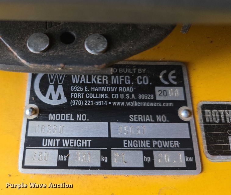 image for item EU3564 2008 Walker MBSSD ZTR lawn mower