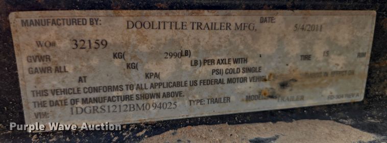 image for item EV1557 Doo Little utility trailer