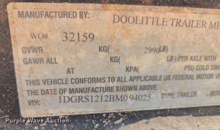 image for item EV1557 Doo Little utility trailer