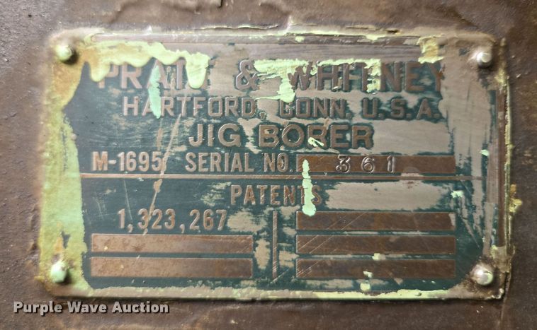 image for item EV1569 Pratt & Whitney M-1695 jig borer 