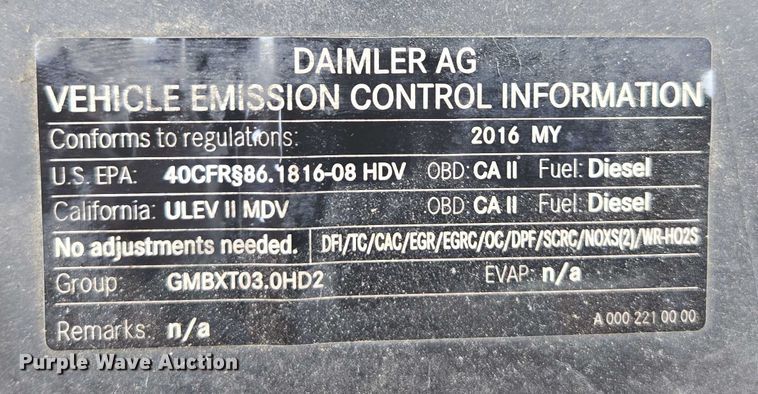 image for item FB9443 2016 Freightliner Sprinter 3500 shuttle bus