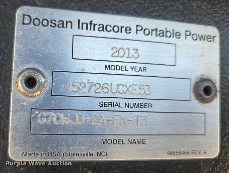 image for item DF8614 Doosan G70WJD-2A-FX-T3  generator