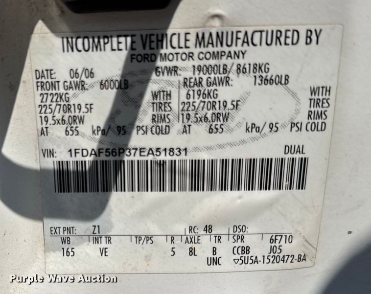 image for item DJ9687 2007 Ford F550 dump truck