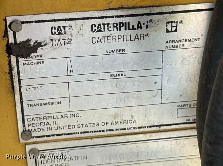 image for item DK0015 1994 Caterpillar 416B backhoe