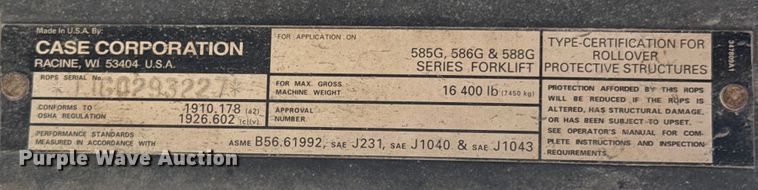 image for item DO0953 Case 588G forklift