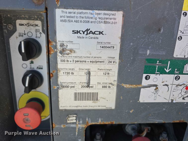 image for item DP8843 SkyJack SJ12 vertical lift