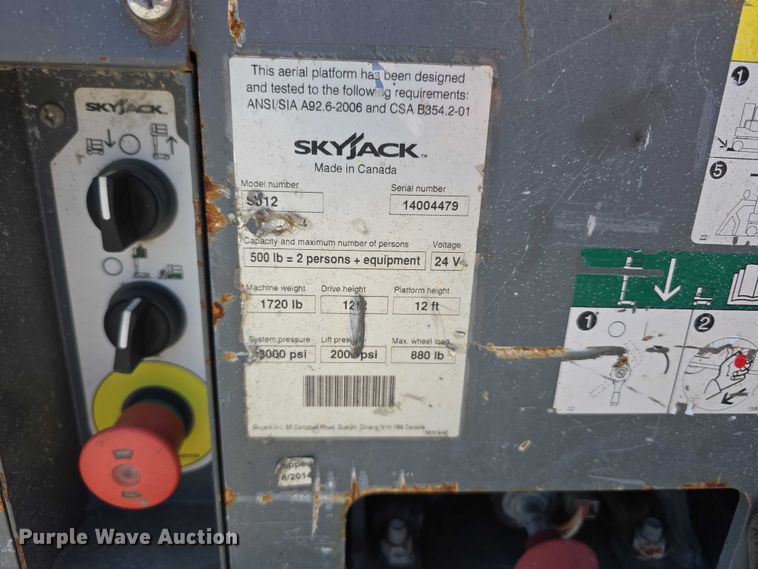 image for item DP8843 SkyJack SJ12 vertical lift