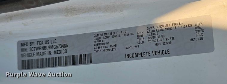 image for item DR3956 2021 Dodge Ram 5500 utility / service truck