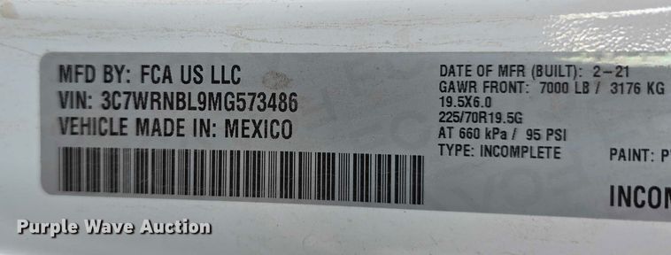 image for item DR3956 2021 Dodge Ram 5500 utility / service truck