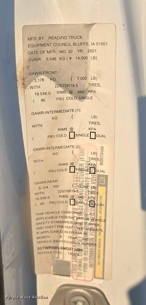 image for item DR3956 2021 Dodge Ram 5500 utility / service truck