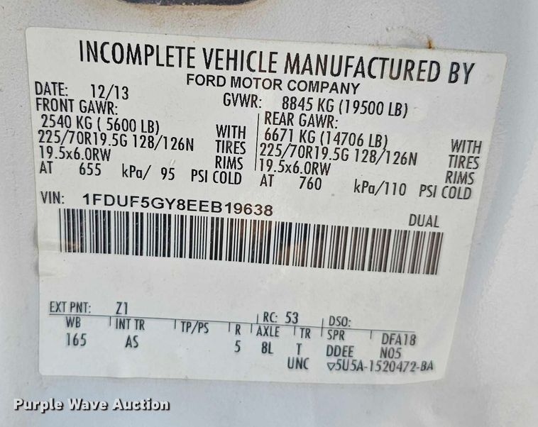 image for item DR3957 2014 Ford F550 Super Duty utility / service truck