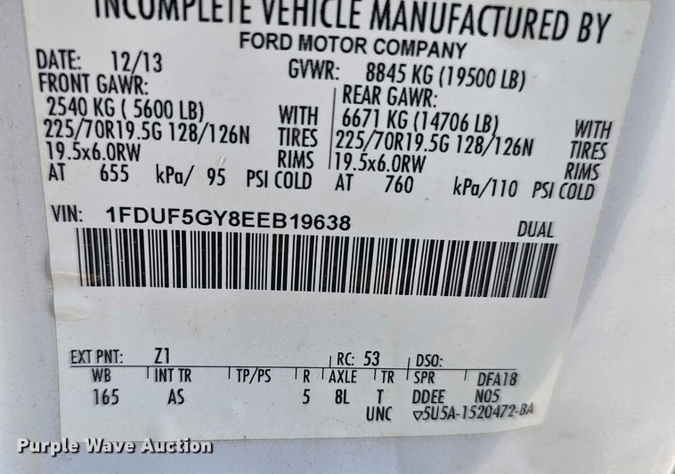 image for item DR3957 2014 Ford F550 Super Duty utility / service truck