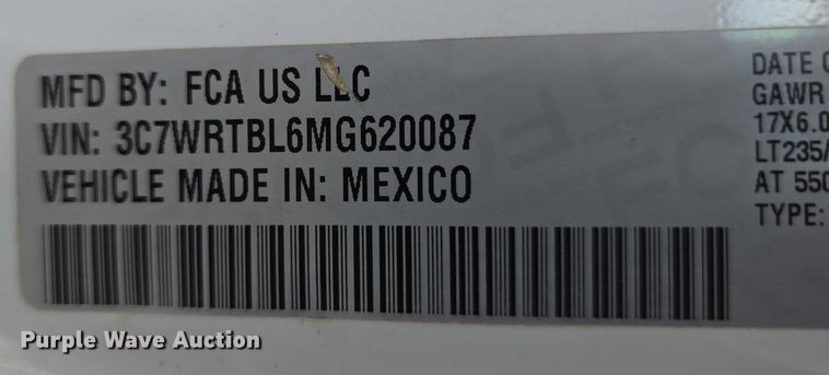 image for item DR3963 2021 Dodge Ram 3500 Heavy Duty flatbed pickup truck