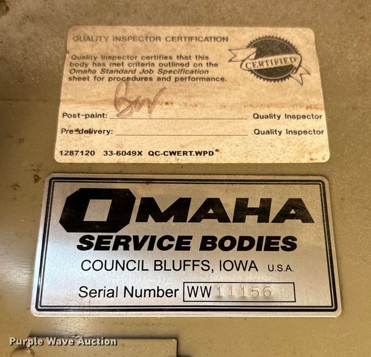 image for item DT3256 Omaha utility bed