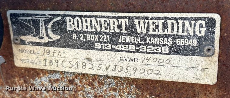 image for item DT3263 1997 Bohnert equipment trailer