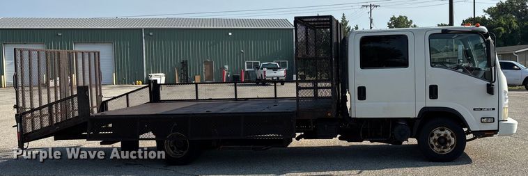 image for item DT3265 2012 Isuzu NPR crew cab flatbed truck