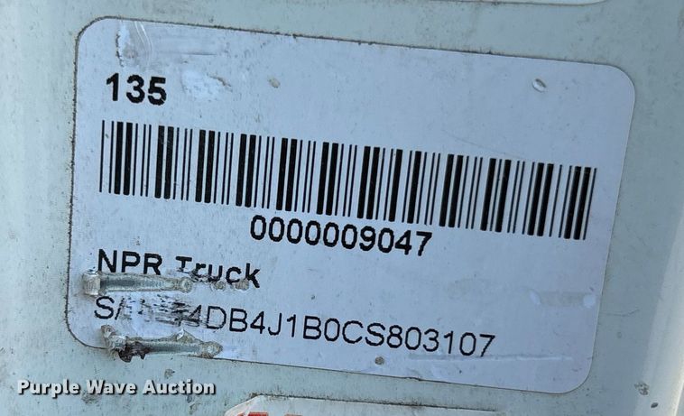 image for item DT3265 2012 Isuzu NPR crew cab flatbed truck