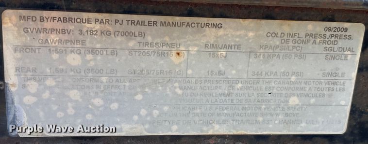 image for item DT3272 2010 PJ utility trailer