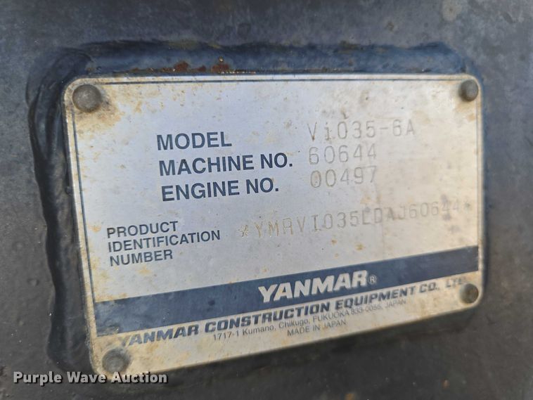 image for item DU6755 Yanmar VI035 6A mini excavator