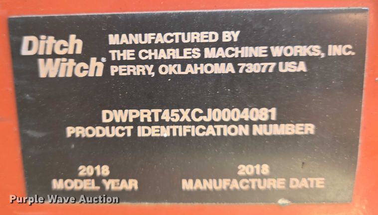image for item DU6757 2018 Ditch Witch RT45 trencher