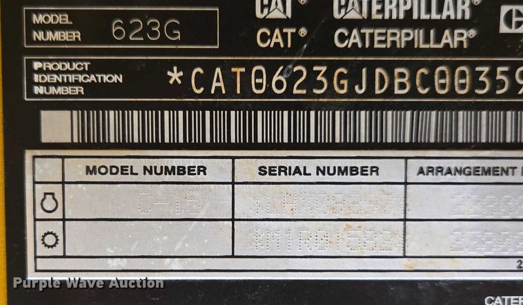 image for item DU7952 2007 Caterpillar 623G elevating scraper