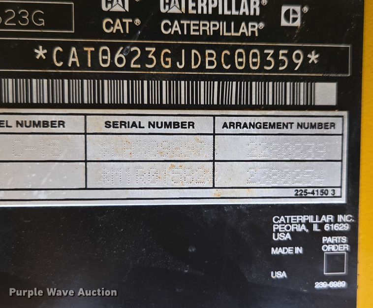 image for item DU7952 2007 Caterpillar 623G elevating scraper