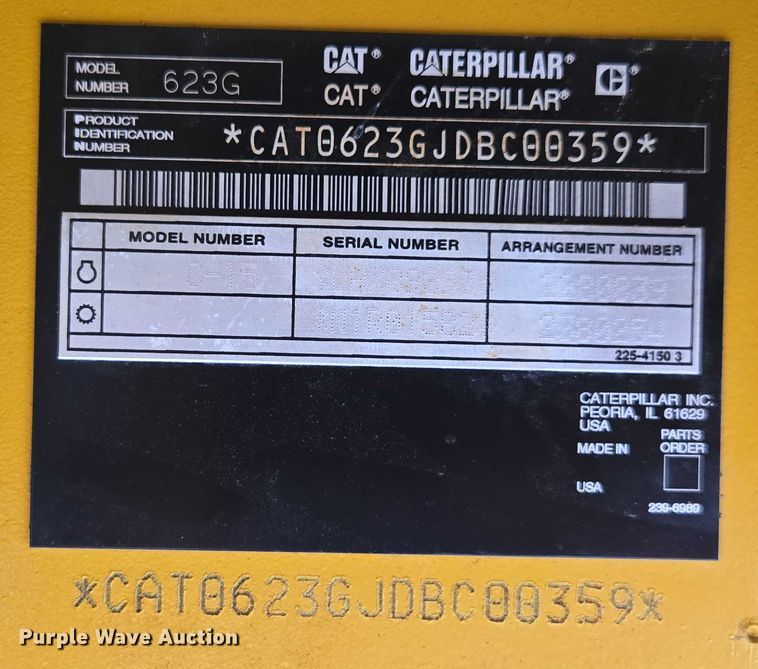 image for item DU7952 2007 Caterpillar 623G elevating scraper