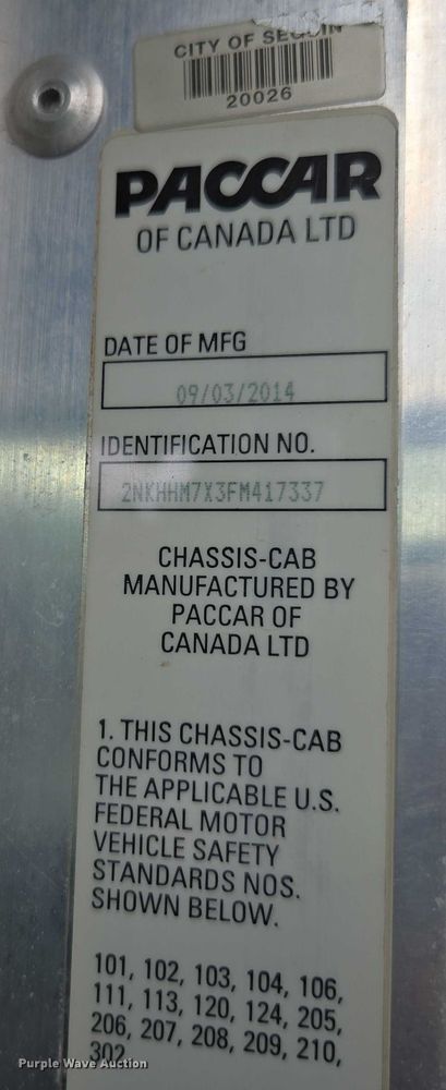 image for item DU7954 2015 Kenworth T370 digger derrick truck