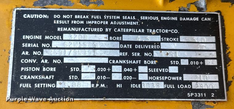 image for item DW3460 Caterpillar 3208 engine