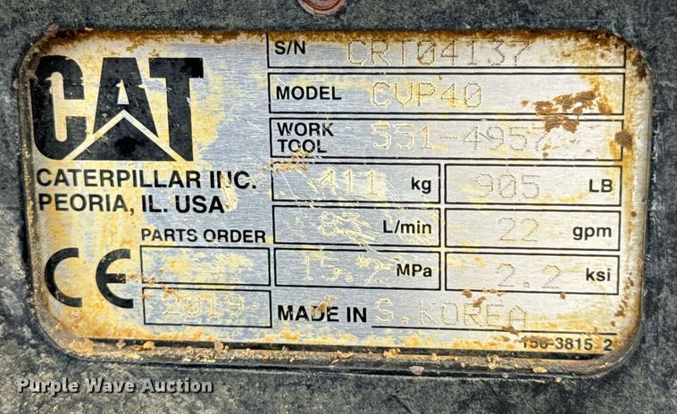 image for item DW3473 Caterpillar CVP40 plate compactor