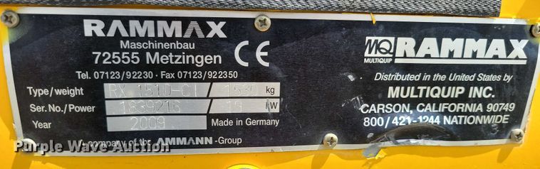 image for item DX7216 2009 Multiquip Rammax RX 1510-CI trench compactor