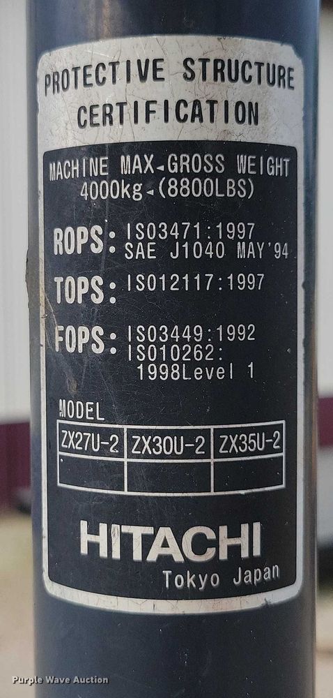 image for item DX7409 2006 Hitachi Zaxis 27U mini excavator