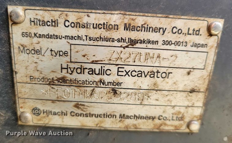 image for item DX7409 2006 Hitachi Zaxis 27U mini excavator