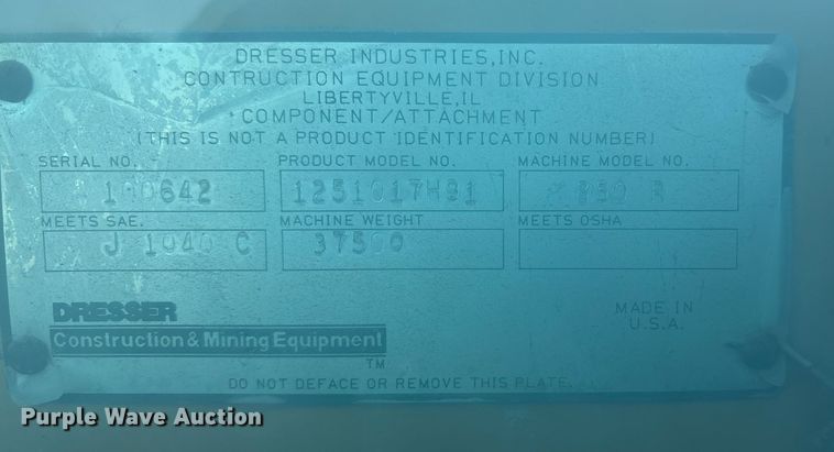 image for item DY0931 1989 Dresser 850 motor grader