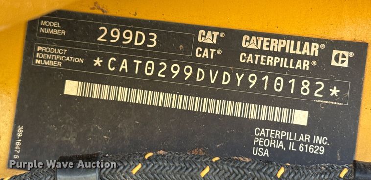 image for item DZ8825 2023 Caterpillar 299D3 tracked skid steer loader