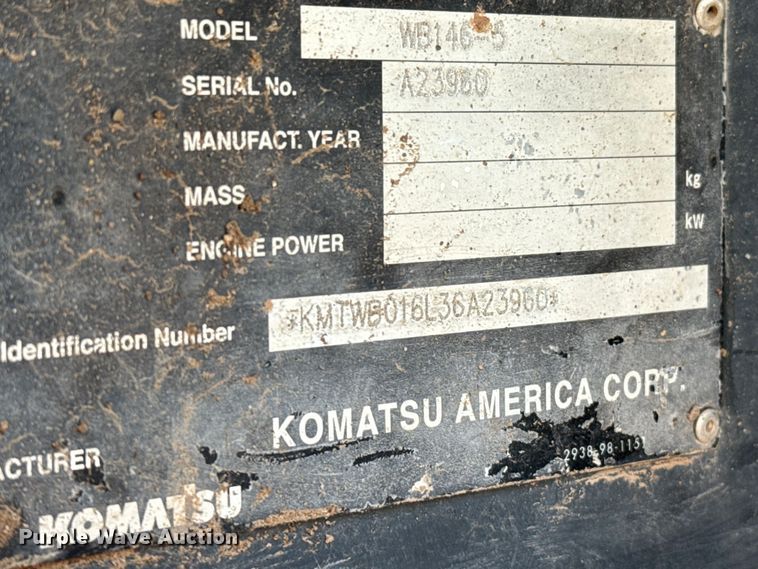 image for item DZ8878 2007 Komatsu WB146 backhoe