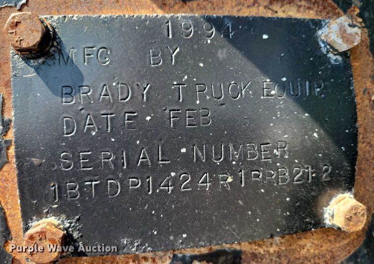 image for item EA2480 1994 Brady Truck Equip end dump pup trailer