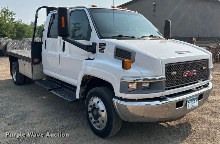 image for item EB2810 2004 GMC C4500 Crew Cab flatbed truck