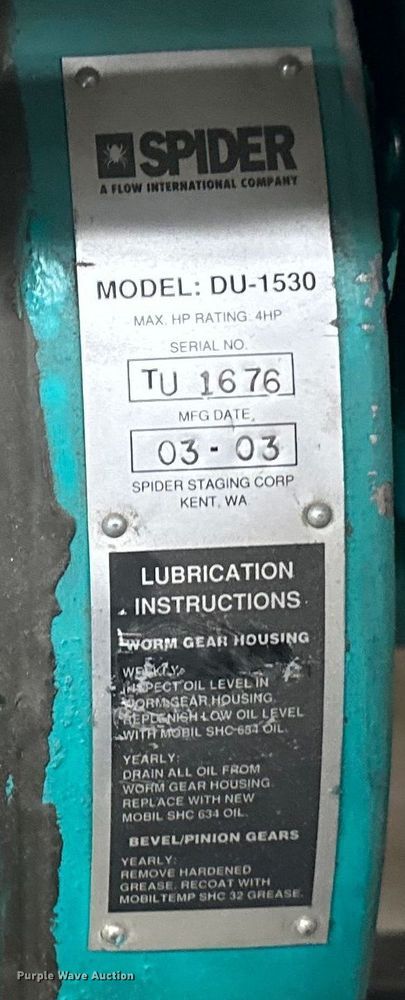 image for item EB2851 (2) Spider ST-180-5 platform system suspended scaffolding 