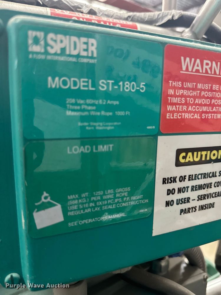 image for item EB2851 (2) Spider ST-180-5 platform system suspended scaffolding 