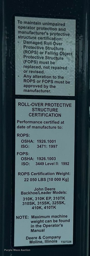 image for item EB2891 2013 John Deere 310SK backhoe