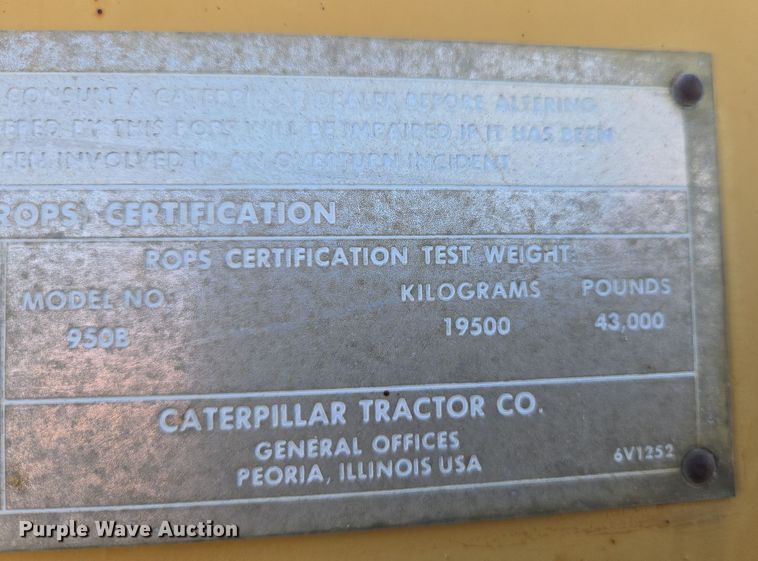 image for item EC1139 1984 Caterpillar 950B wheel loader