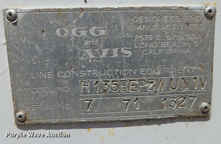 image for item EC3759 Hogg and Davis H135BEPBWUN1V reel trailer