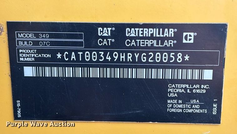 image for item EC3771 2021 Caterpillar 349 excavator