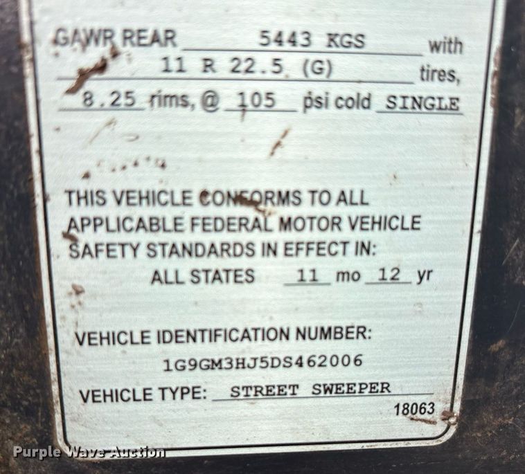 image for item EC4363 2013 Global Environmental Products M3 street sweeper